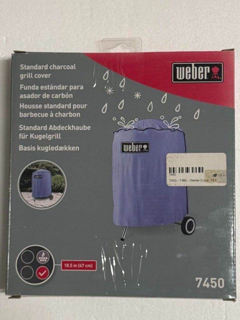 Weber Standard Charcoal Grill Cover – Fits 18.5" Kettle Grills – New in Box
